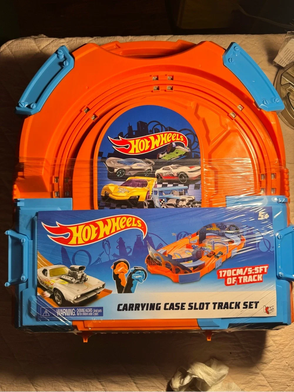 Hot Wheels Carrying Case Slot Track Set - Orange & Blue